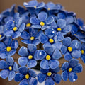 Jingdezhen Ceramic Forget-Me-Not Ball — Cobalt Blue, 30+ Hand-Sculpted Porcelain Blooms