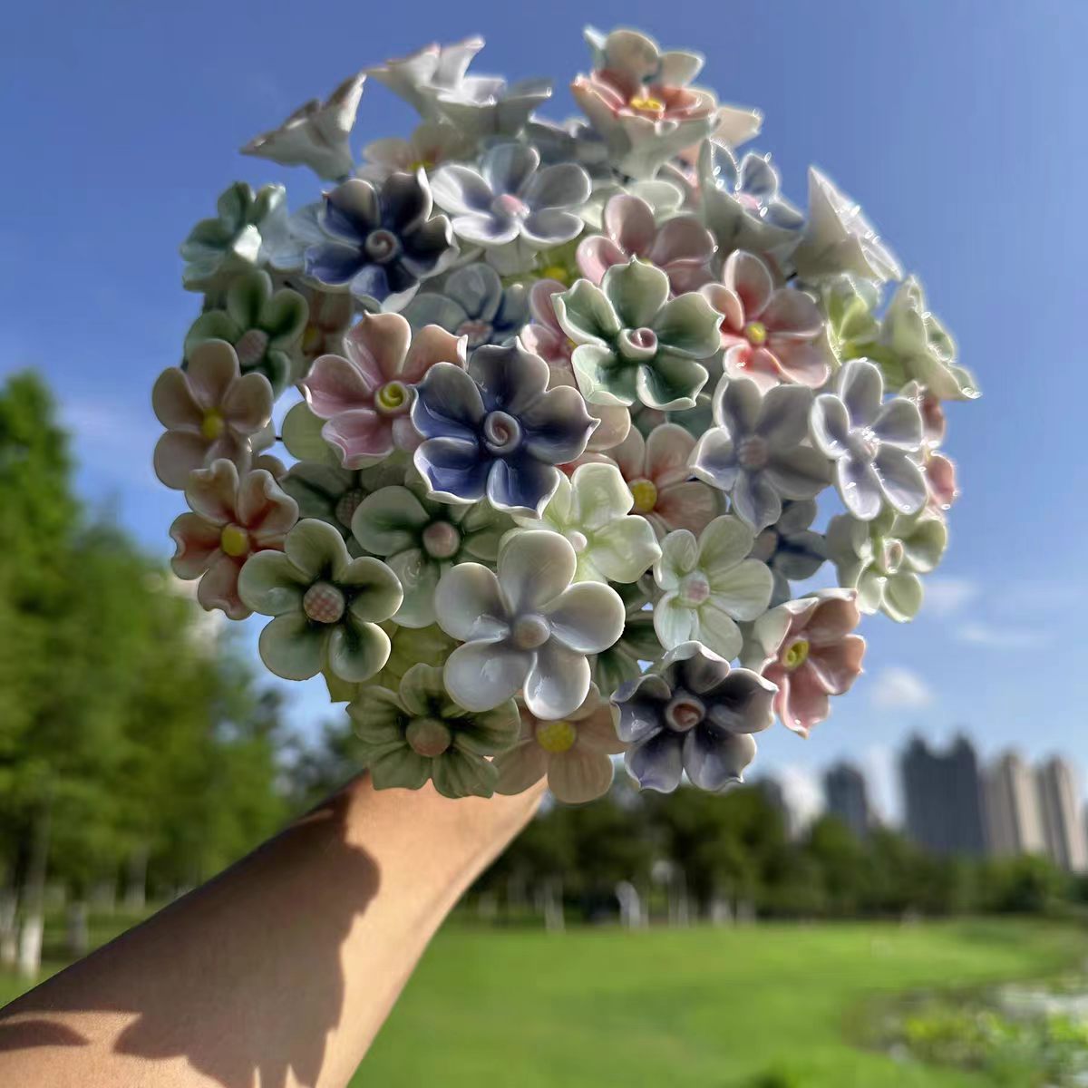 Jingdezhen Handcrafted Ceramic Flower — Single Stem Porcelain Bloom (Mix & Match Your Own Bouquet)