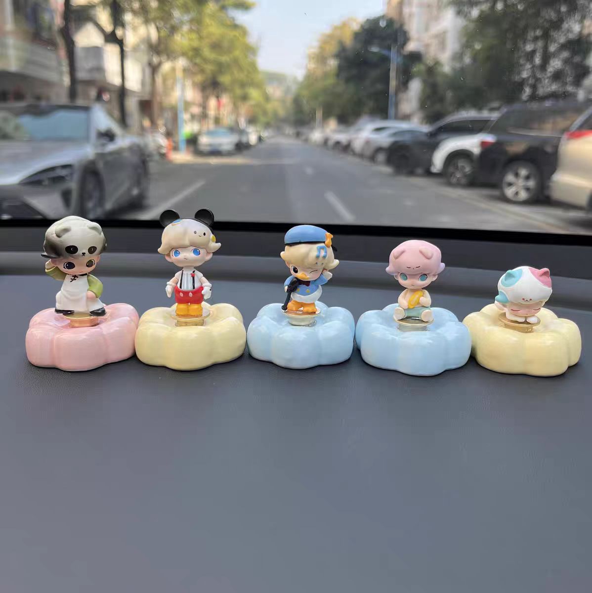 Cute Cloud Base Character Figurine Complete Collection Set — Car Dashboard & Desk Decor