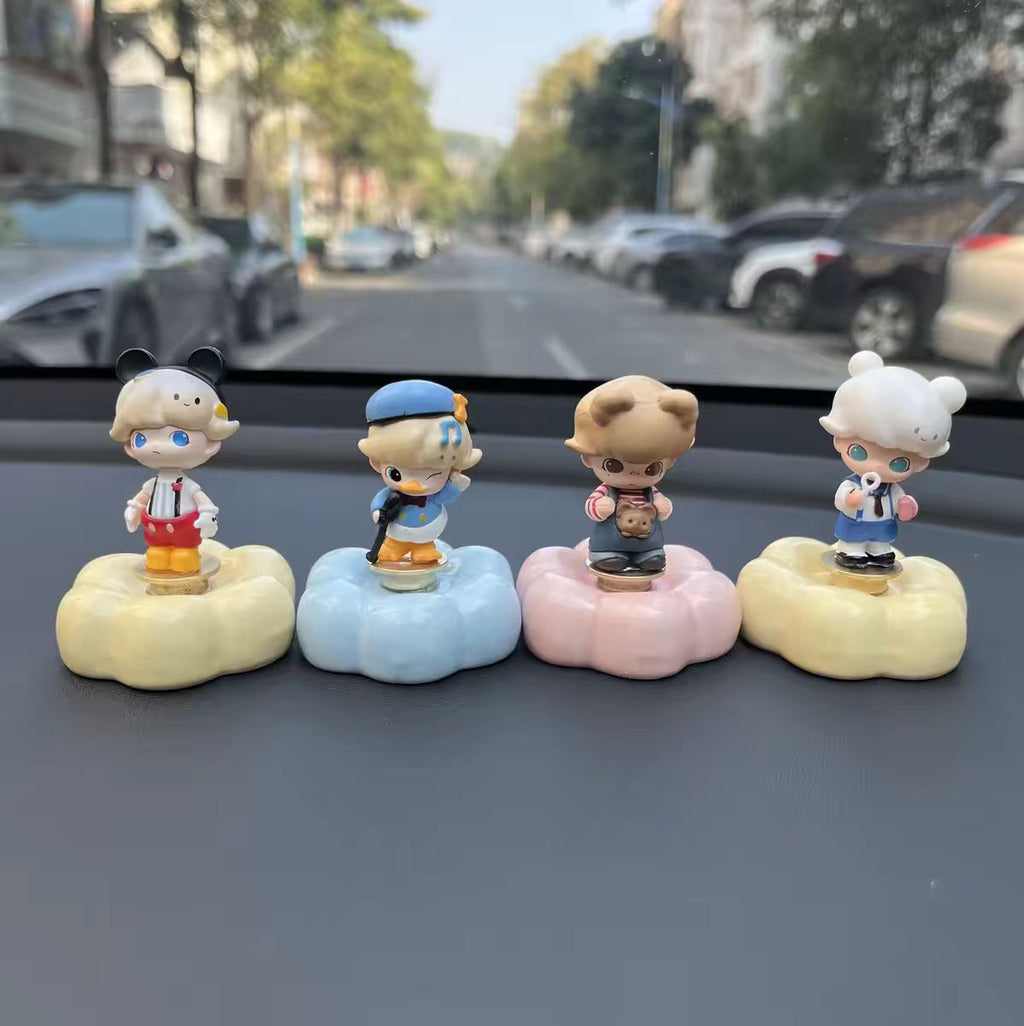 Cute Cloud Base Character Figurine Complete Collection Set — Car Dashboard & Desk Decor