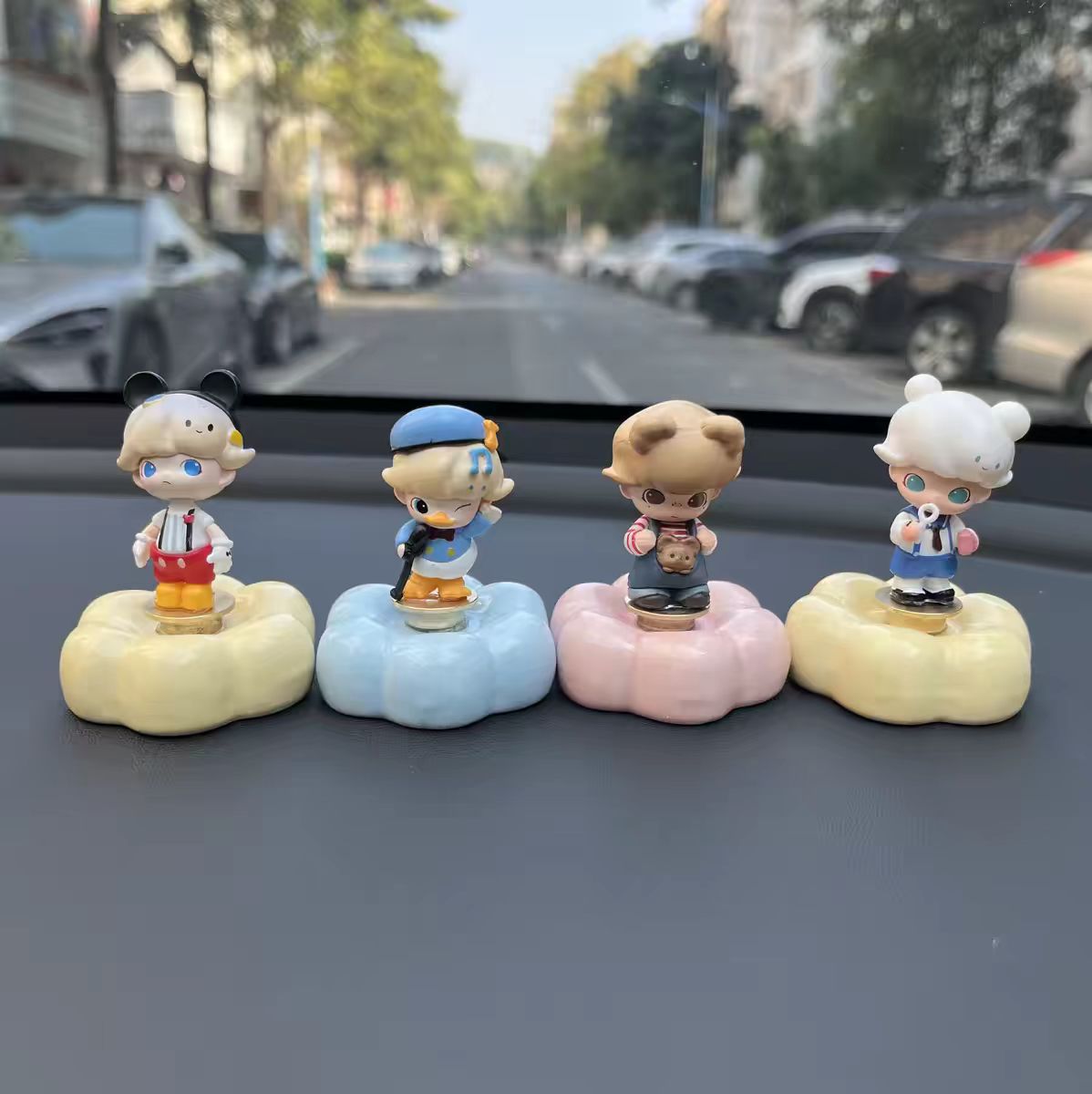 Cute Cloud Base Character Figurine Complete Collection Set — Car Dashboard & Desk Decor