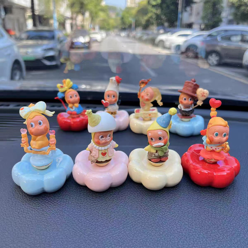 Kawaii Fantasy Character Figurine on Rotating Cloud Base — Car Dashboard Blind Box Series, 10+ Styles