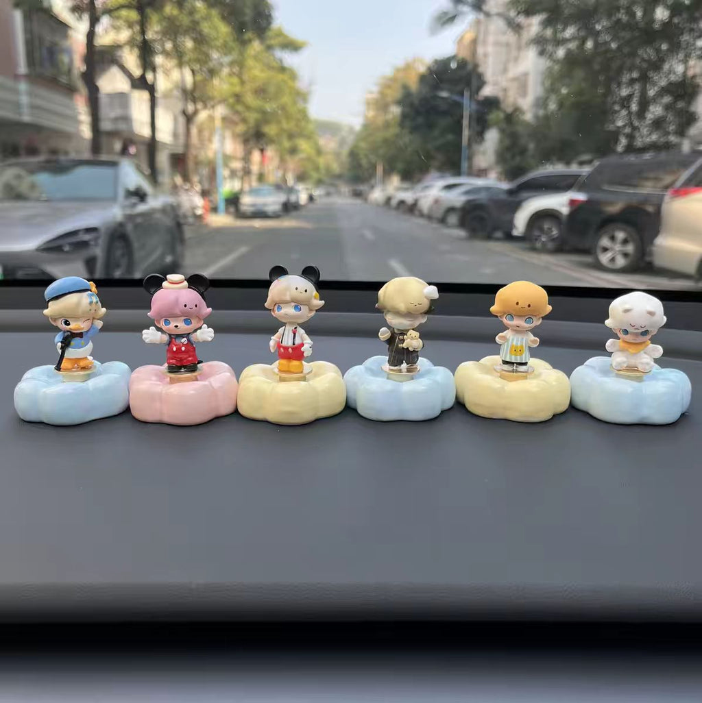 Cute Cloud Base Character Figurine Complete Collection Set — Car Dashboard & Desk Decor