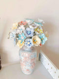 Jingdezhen Large Handcrafted Ceramic Vase with Full Pastel Porcelain Flower Bouquet