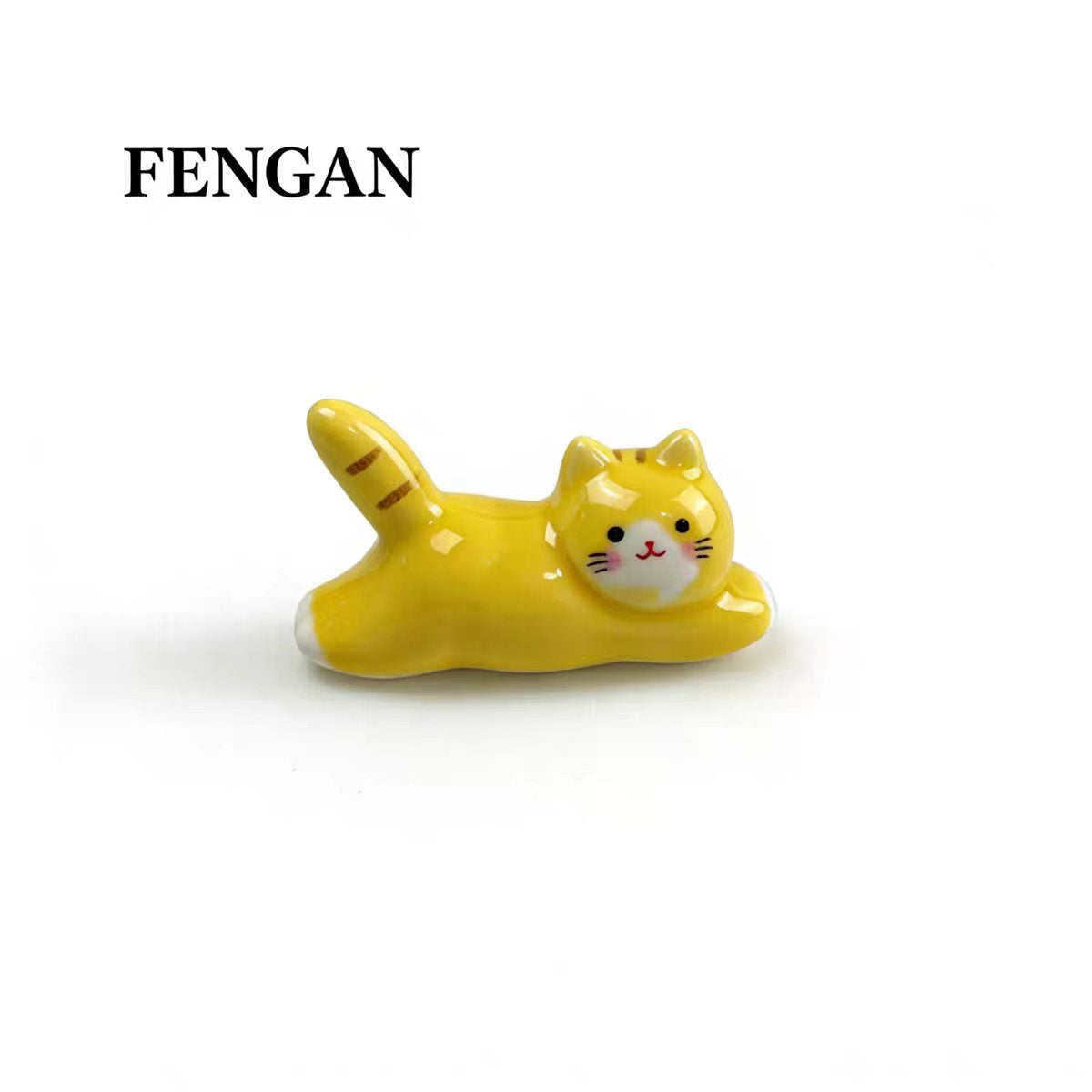 Ceramic Lazy Cat Figurine — Cloud Base Bobblehead & Standalone Desk Decor Collection