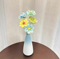 Jingdezhen Ceramic Cosmos & Rose Bouquet — Gradient Matte Cone & Round Belly Vase Collection
