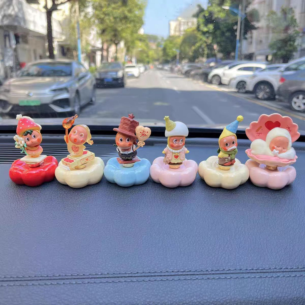 Kawaii Fantasy Character Figurine on Rotating Cloud Base — Series 2 Car Dashboard Blind Box, 10+ Styles
