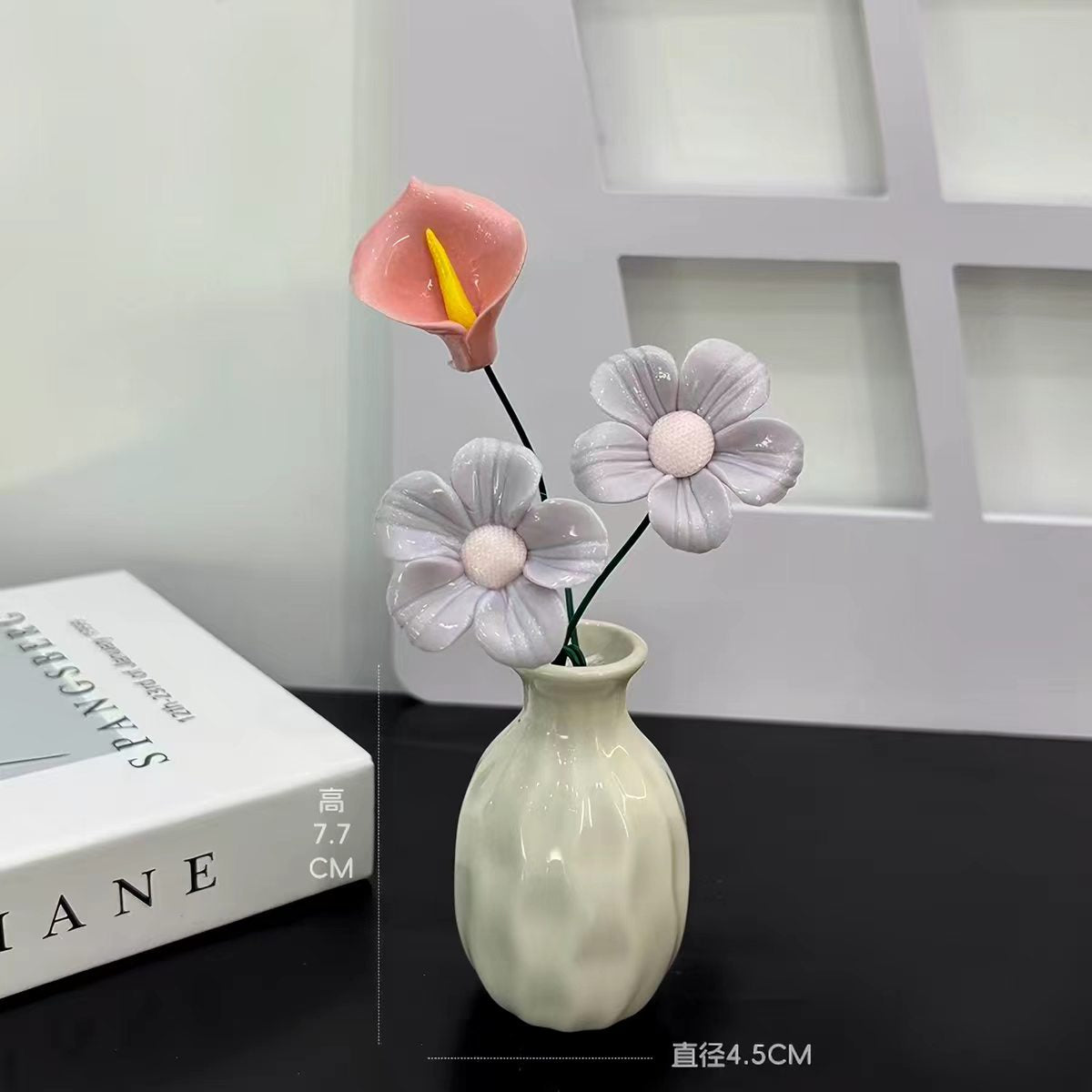 Jingdezhen Ceramic Calla Lily & Daisy Mixed Bouquet Vase — Handcrafted Porcelain Flower Decor