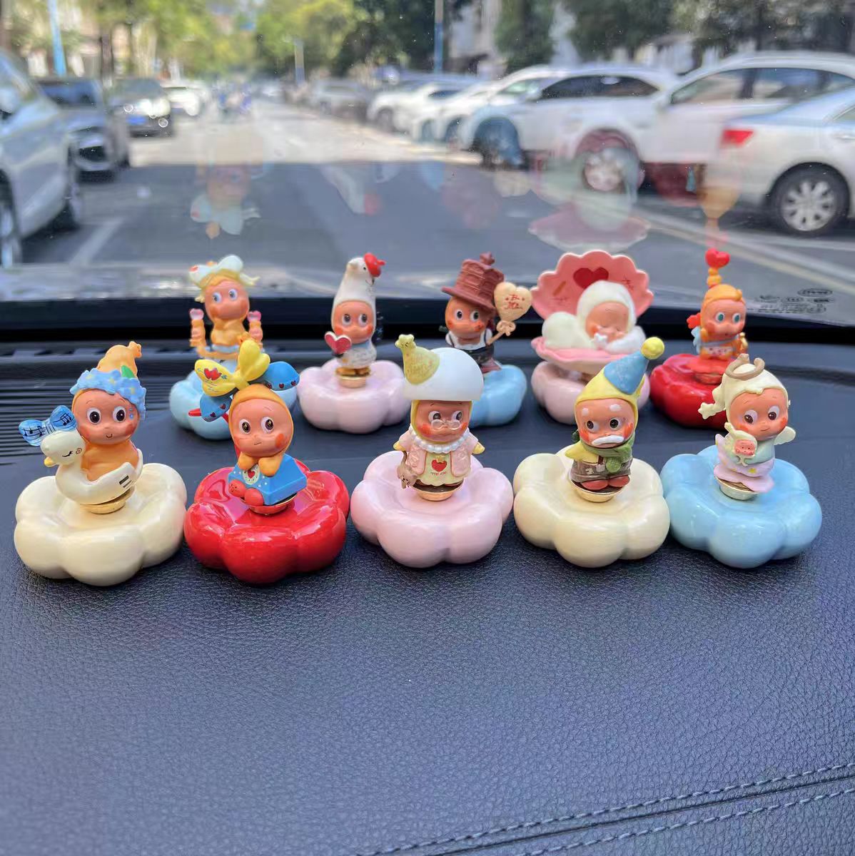 Kawaii Fantasy Character Figurine on Rotating Cloud Base — Car Dashboard Blind Box Series, 10+ Styles