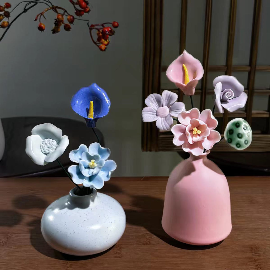 Holiday · A Way to Home — Jingdezhen Ceramic Mixed Flower Bouquet Mini Vase Collection