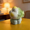 Jingdezhen Ceramic Cabbage Bird Figurine — Cute Cloud Base Desk Decor & Gift