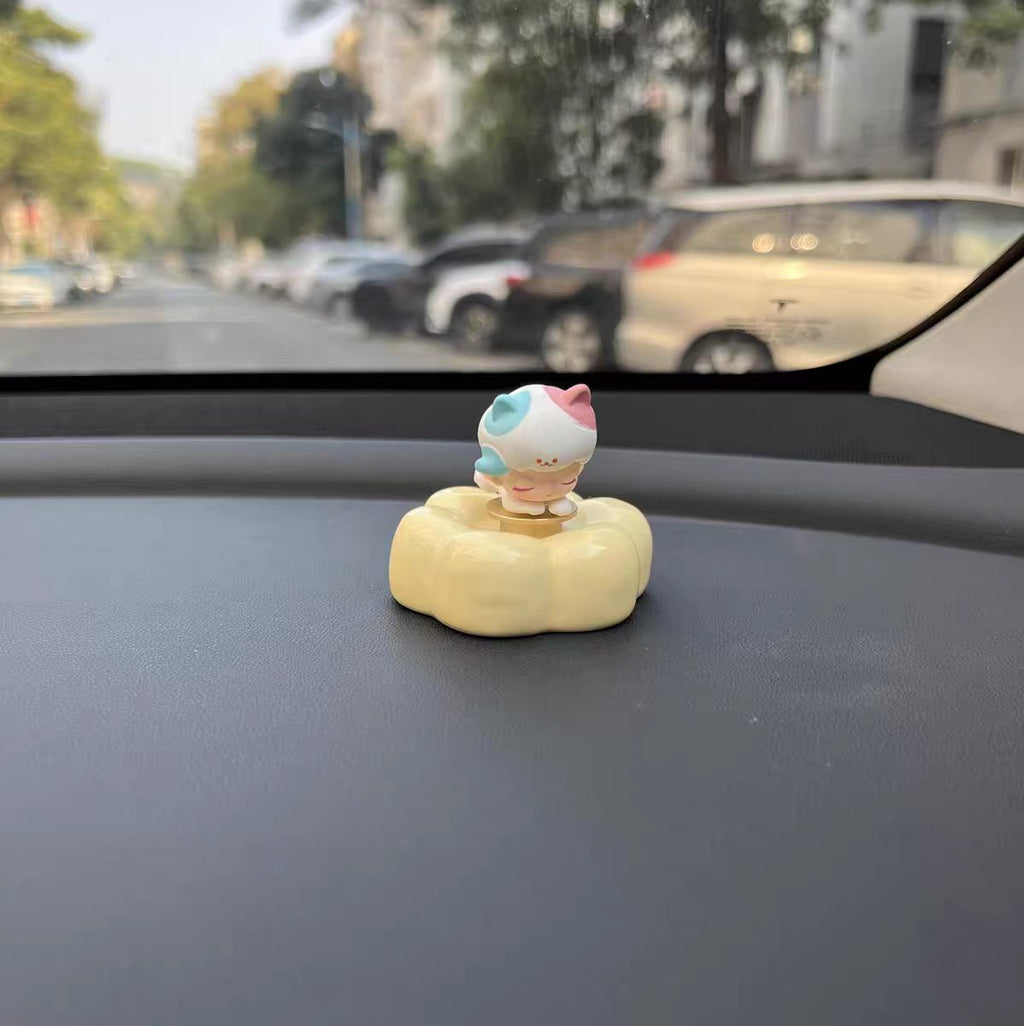 Cute Cloud Base Character Figurine — Car Dashboard & Desk Decor Collection