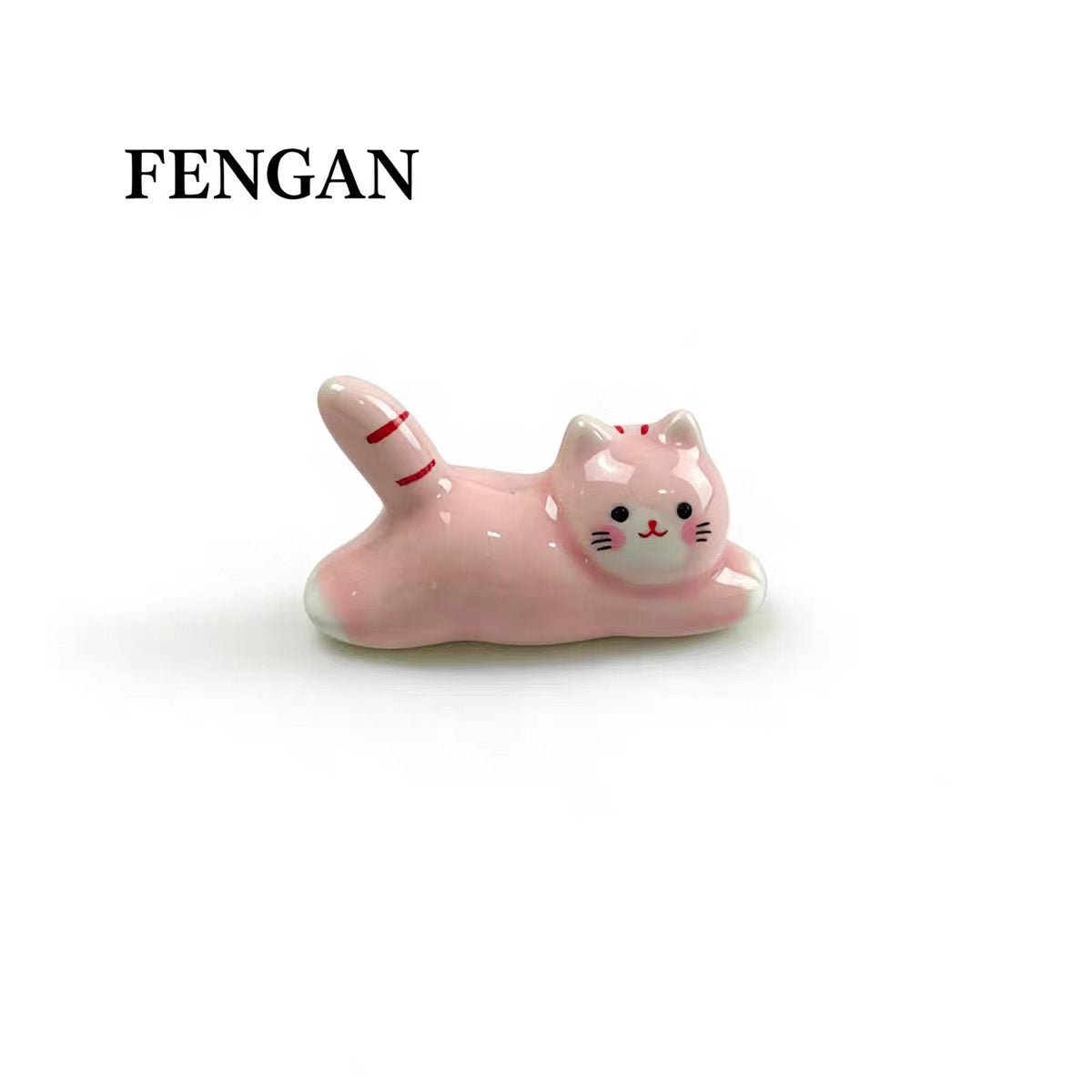 Ceramic Lazy Cat Figurine — Cloud Base Bobblehead & Standalone Desk Decor Collection