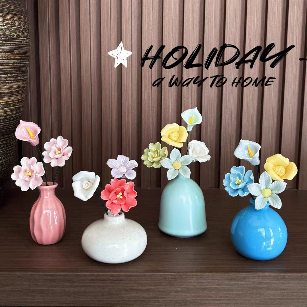 Holiday · A Way to Home — Jingdezhen Ceramic Mixed Flower Bouquet Mini Vase Collection