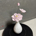 Jingdezhen Ceramic Peony Trio — Crackle & Matte Teardrop Vase, 3 Colorways