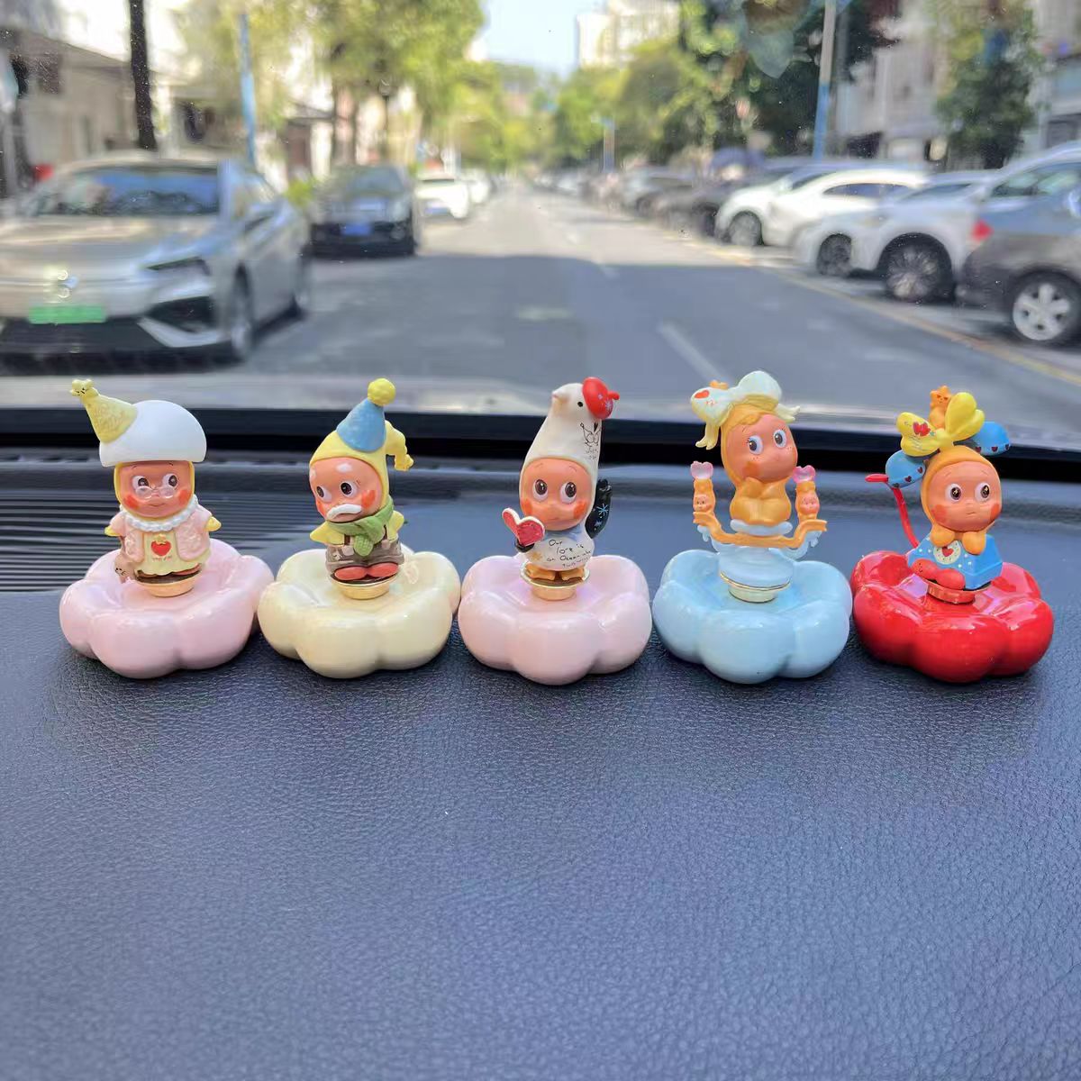 Kawaii Fantasy Character Figurine on Rotating Cloud Base — Series 2 Car Dashboard Blind Box, 10+ Styles