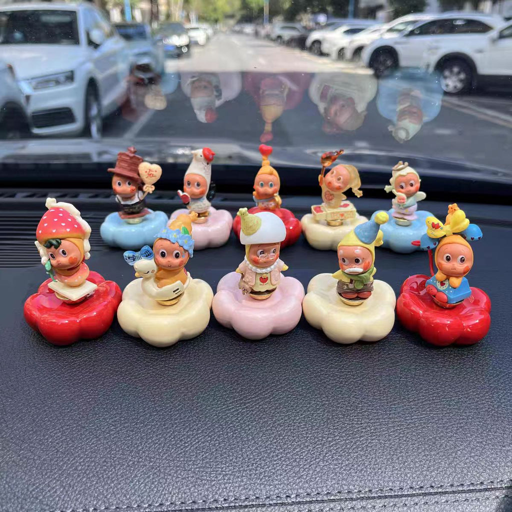 Kawaii Fantasy Character Figurine on Rotating Cloud Base — Car Dashboard Blind Box Series, 10+ Styles