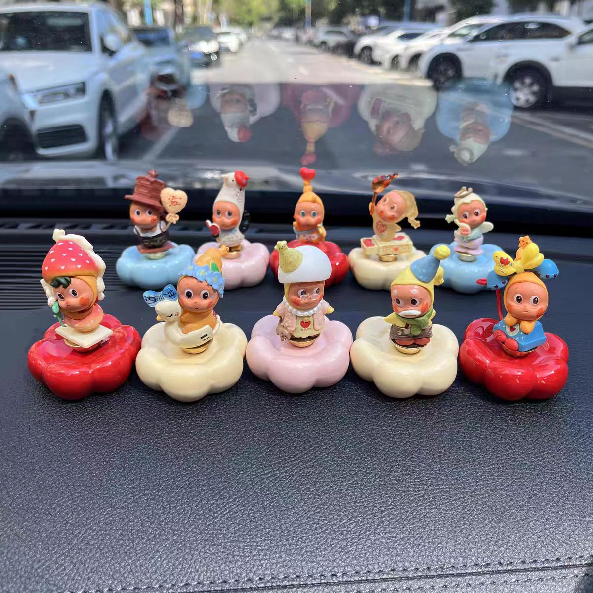 Kawaii Fantasy Character Figurine on Rotating Cloud Base — Car Dashboard Blind Box Series, 10+ Styles
