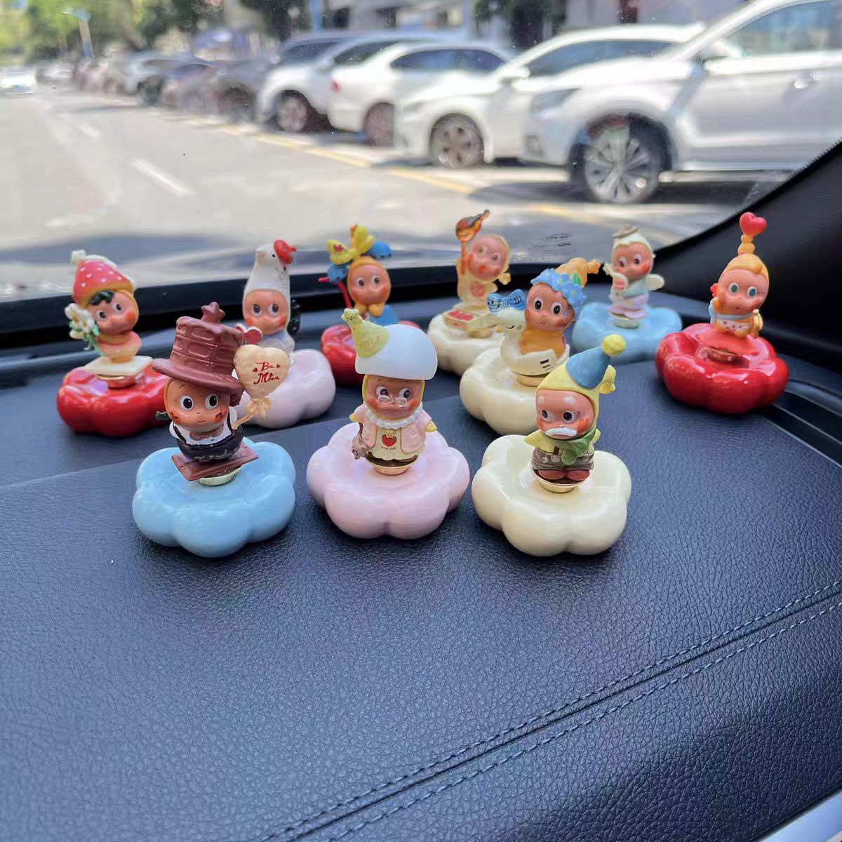 Kawaii Fantasy Character Figurine on Rotating Cloud Base — Car Dashboard Blind Box Series, 10+ Styles
