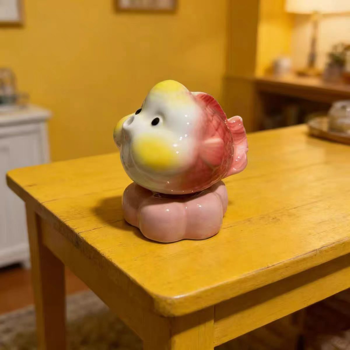 Jingdezhen Ceramic Cabbage Bird Figurine — Cute Cloud Base Desk Decor & Gift