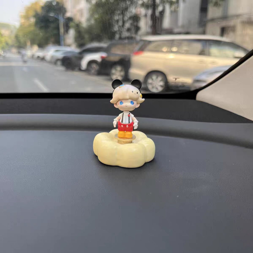 Cute Cloud Base Character Figurine — Car Dashboard & Desk Decor Collection