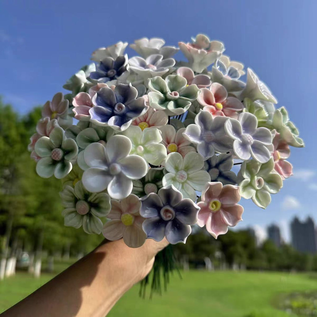 Jingdezhen Handcrafted Ceramic Flower — Single Stem Porcelain Bloom (Mix & Match Your Own Bouquet)