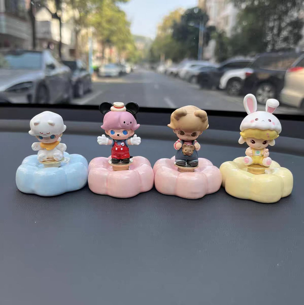 Cute Cloud Base Character Figurine Complete Collection Set — Car Dashboard & Desk Decor