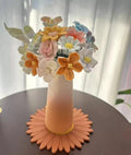 Jingdezhen Ceramic Mixed Flower Bouquet — Gradient Cone Vase & Petal-Relief Cylinder Vase Collection
