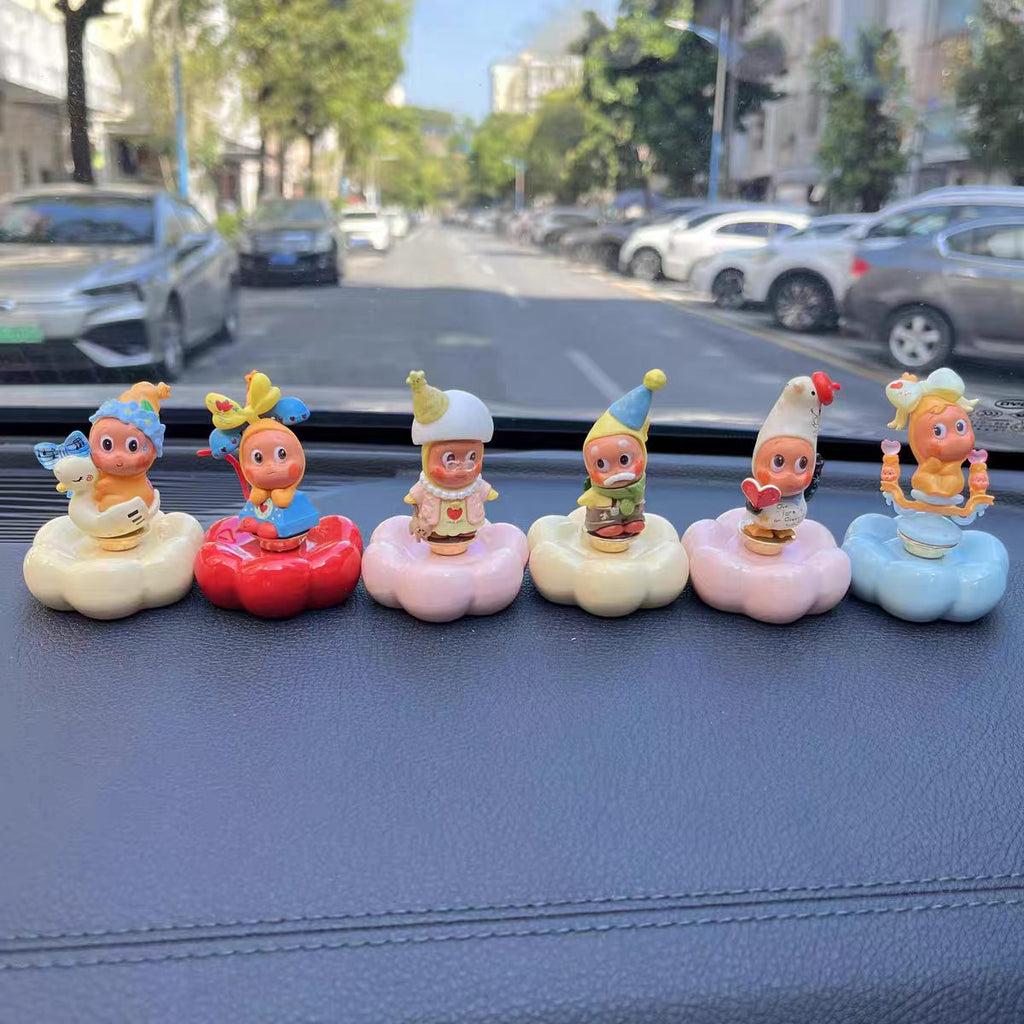 Kawaii Fantasy Character Figurine on Rotating Cloud Base — Series 2 Car Dashboard Blind Box, 10+ Styles