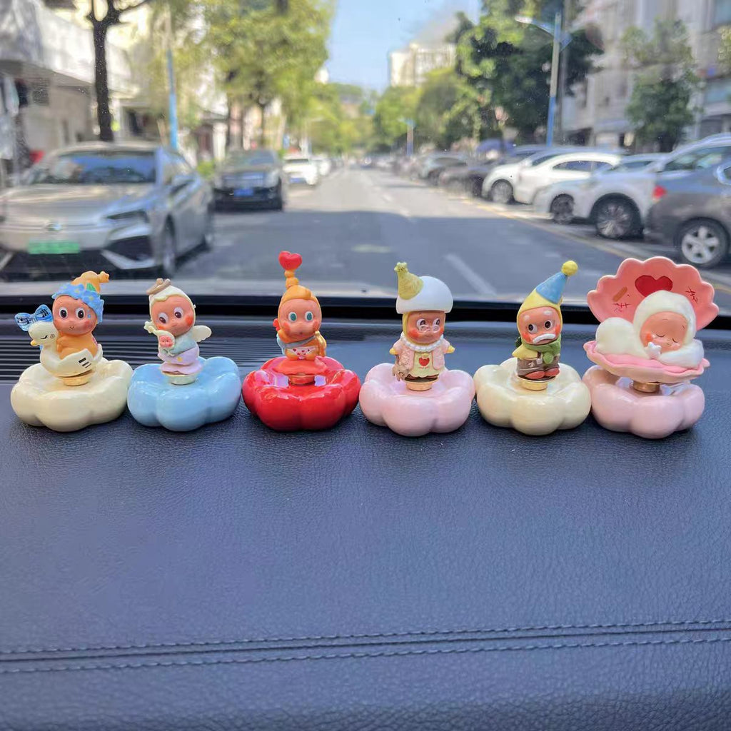 Kawaii Fantasy Character Figurine on Rotating Cloud Base — Series 2 Car Dashboard Blind Box, 10+ Styles