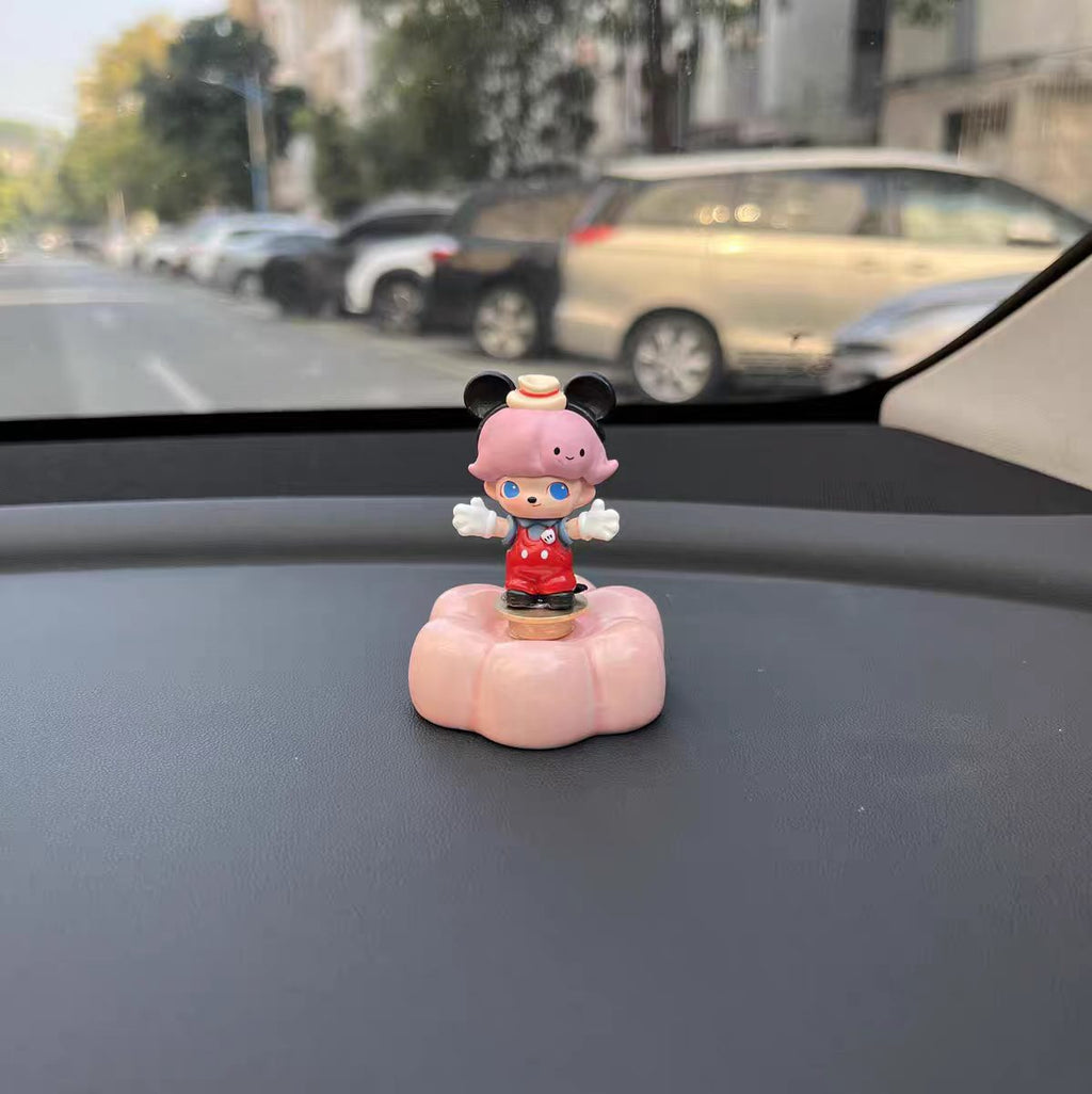 Cute Cloud Base Character Figurine — Car Dashboard & Desk Decor Collection