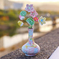Jingdezhen Ceramic Lotus Pond Arrangement — Pastel Petal-Relief Round Belly Vase