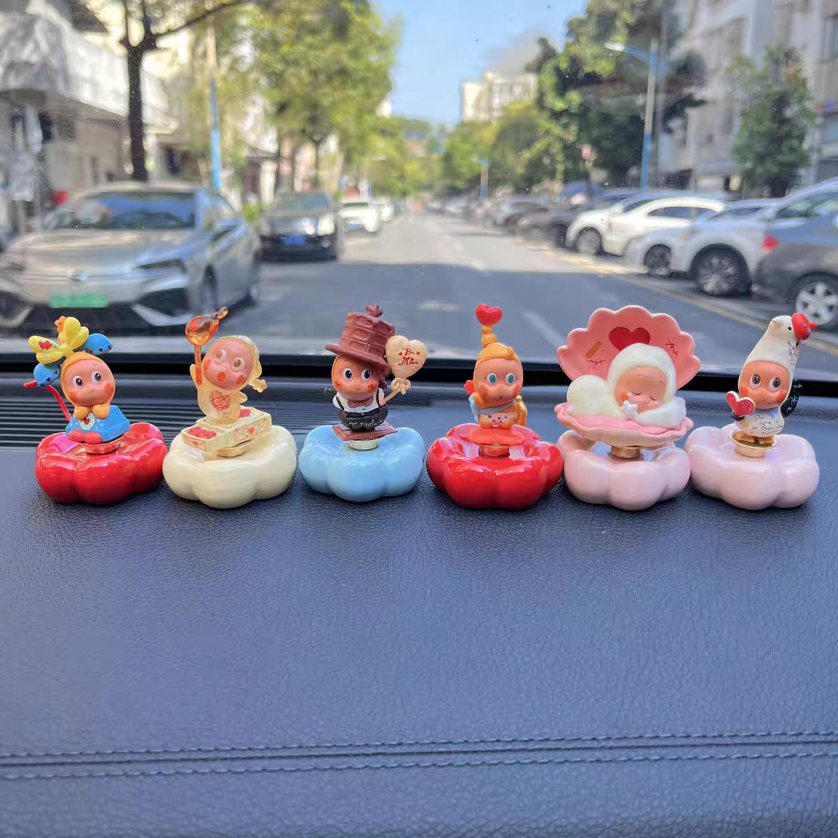 Kawaii Fantasy Character Figurine on Rotating Cloud Base — Series 2 Car Dashboard Blind Box, 10+ Styles