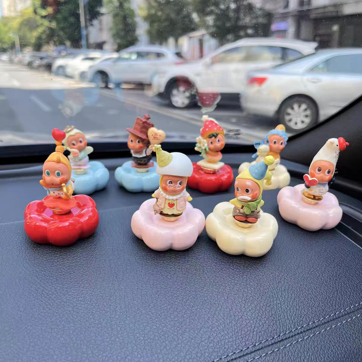 Kawaii Fantasy Character Figurine on Rotating Cloud Base — Car Dashboard Blind Box Series, 10+ Styles