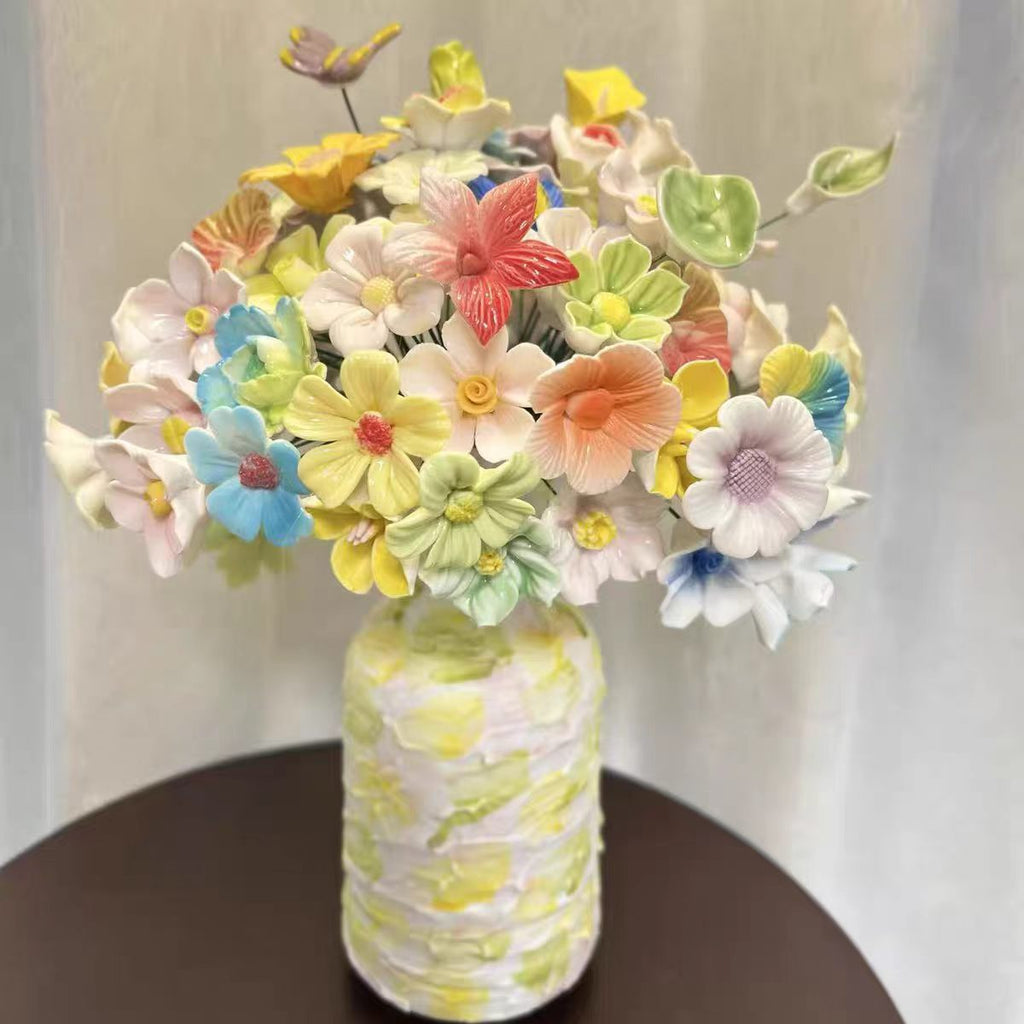 Jingdezhen Ceramic Grand Bouquet — Monet-Style Overflowing Porcelain Flower Arrangement