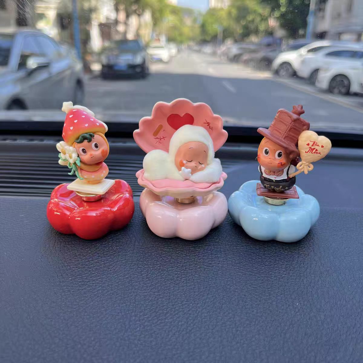Kawaii Fantasy Character Figurine on Rotating Cloud Base — Series 5 Trio Sets, Car Dashboard