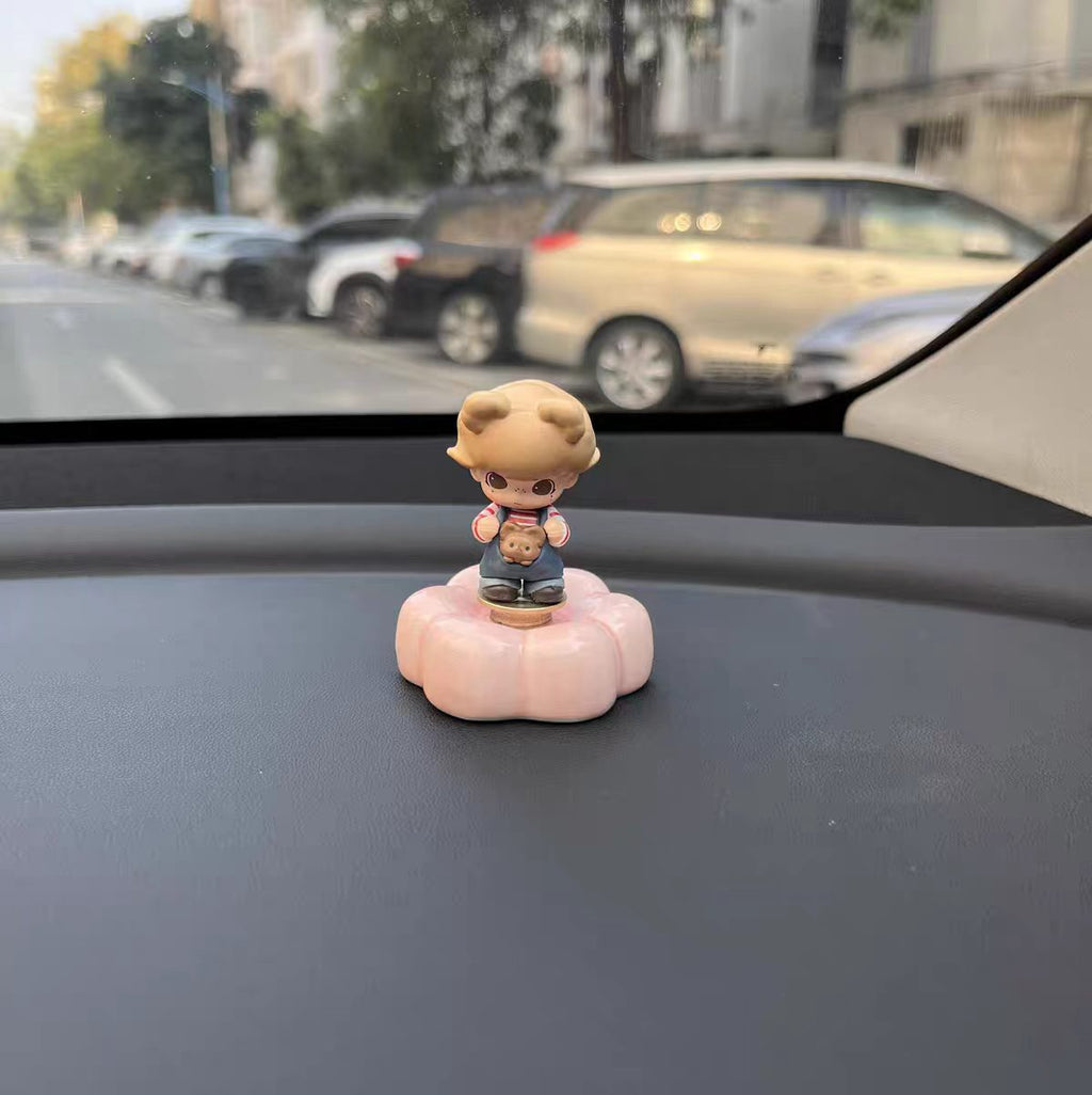 Cute Cloud Base Character Figurine — Car Dashboard & Desk Decor Collection
