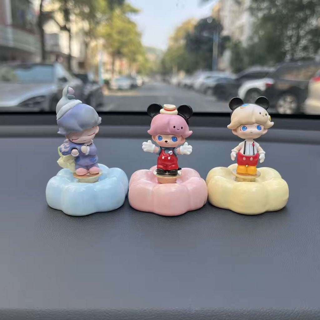 Cute Cloud Base Character Figurine 3-Piece Set — Car Dashboard & Desk Decor
