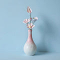 Jingdezhen Ceramic Cool-Tone Flower Bouquet — Crackle Glaze Teardrop Bud Vase Decor