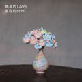 Jingdezhen Ceramic Pastel Flower Ball — Brushstroke Glaze Gourd Vase Arrangement