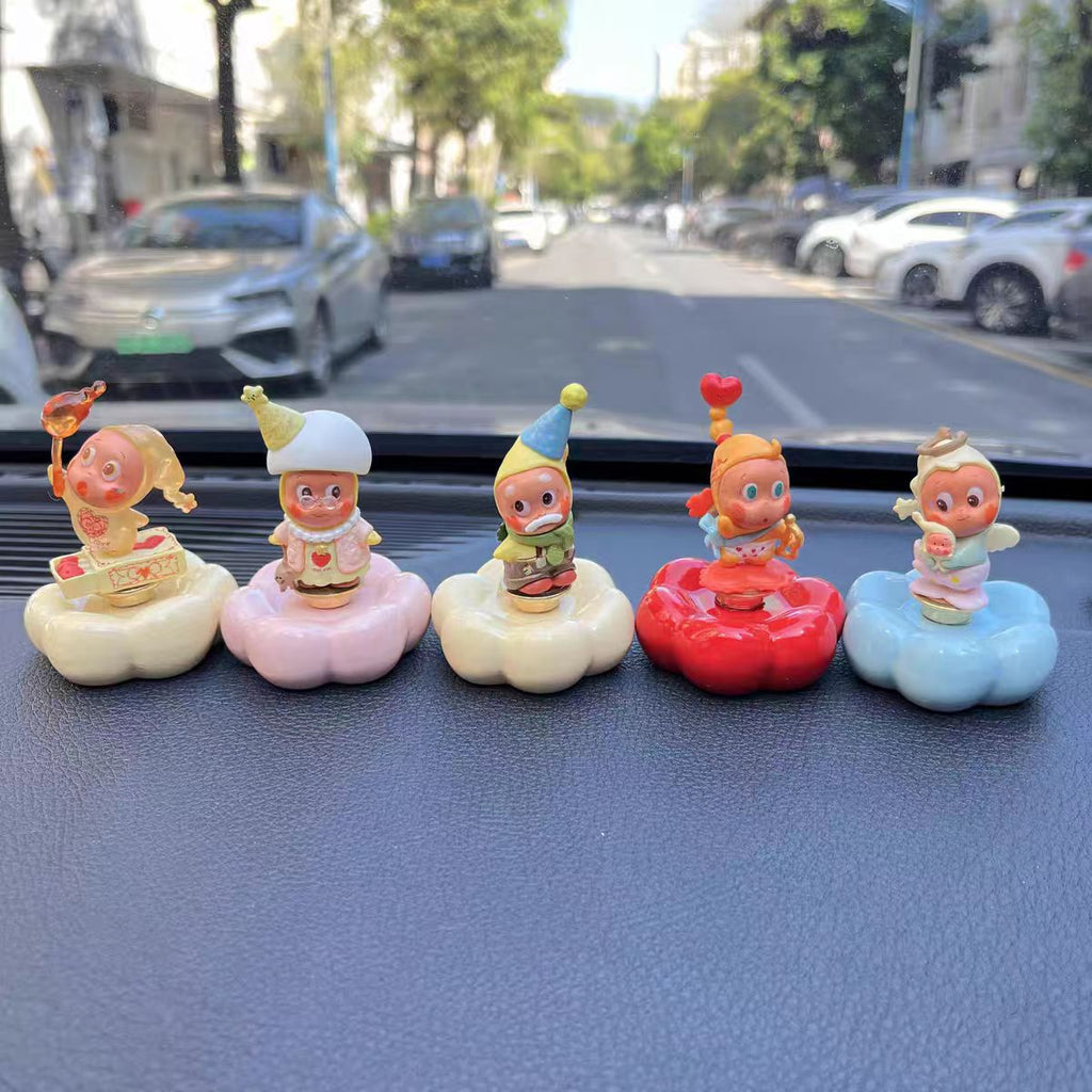 Kawaii Fantasy Character Figurine on Rotating Cloud Base — Series 2 Car Dashboard Blind Box, 10+ Styles