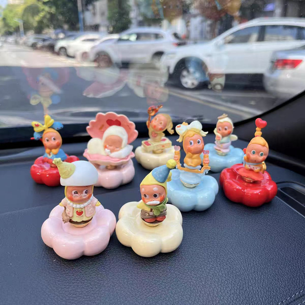 Kawaii Fantasy Character Figurine on Rotating Cloud Base — Car Dashboard Blind Box Series, 10+ Styles