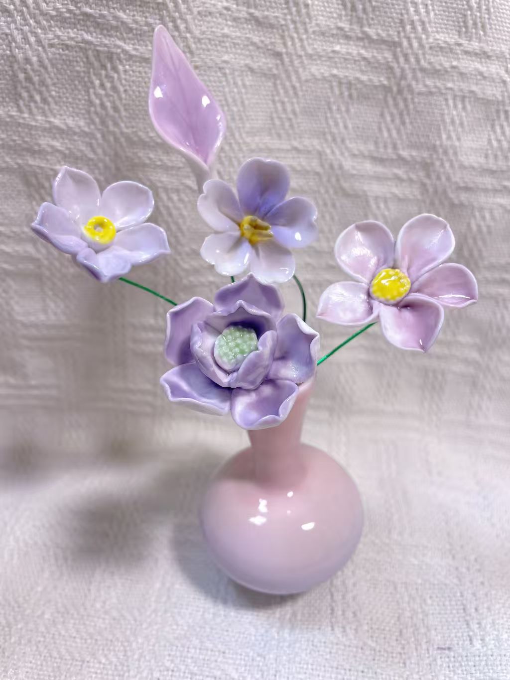 Jingdezhen Handcrafted Porcelain Flower Bouquet Set