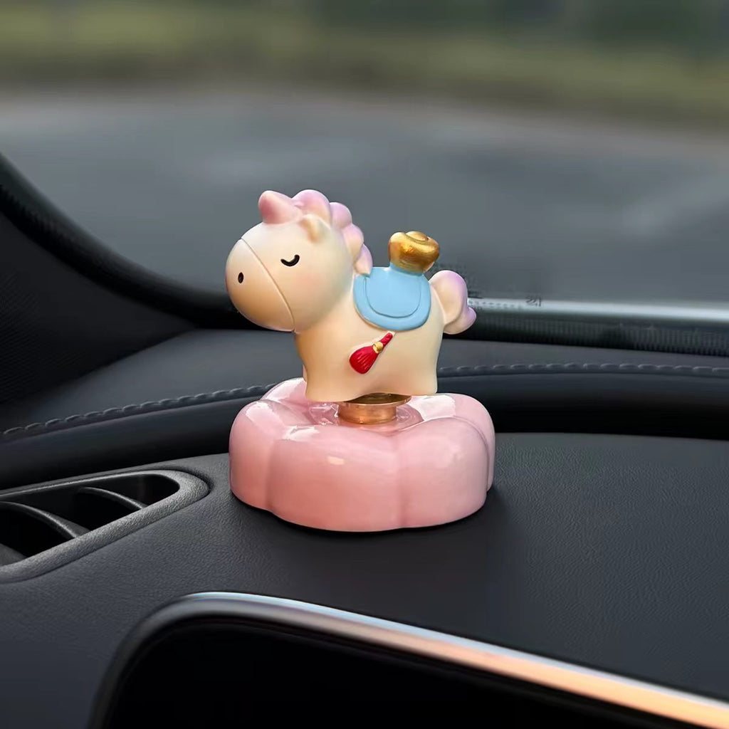 Lucky Horse Bobblehead Car Dashboard Figurine — Ma Shang You Qian Fortune Series