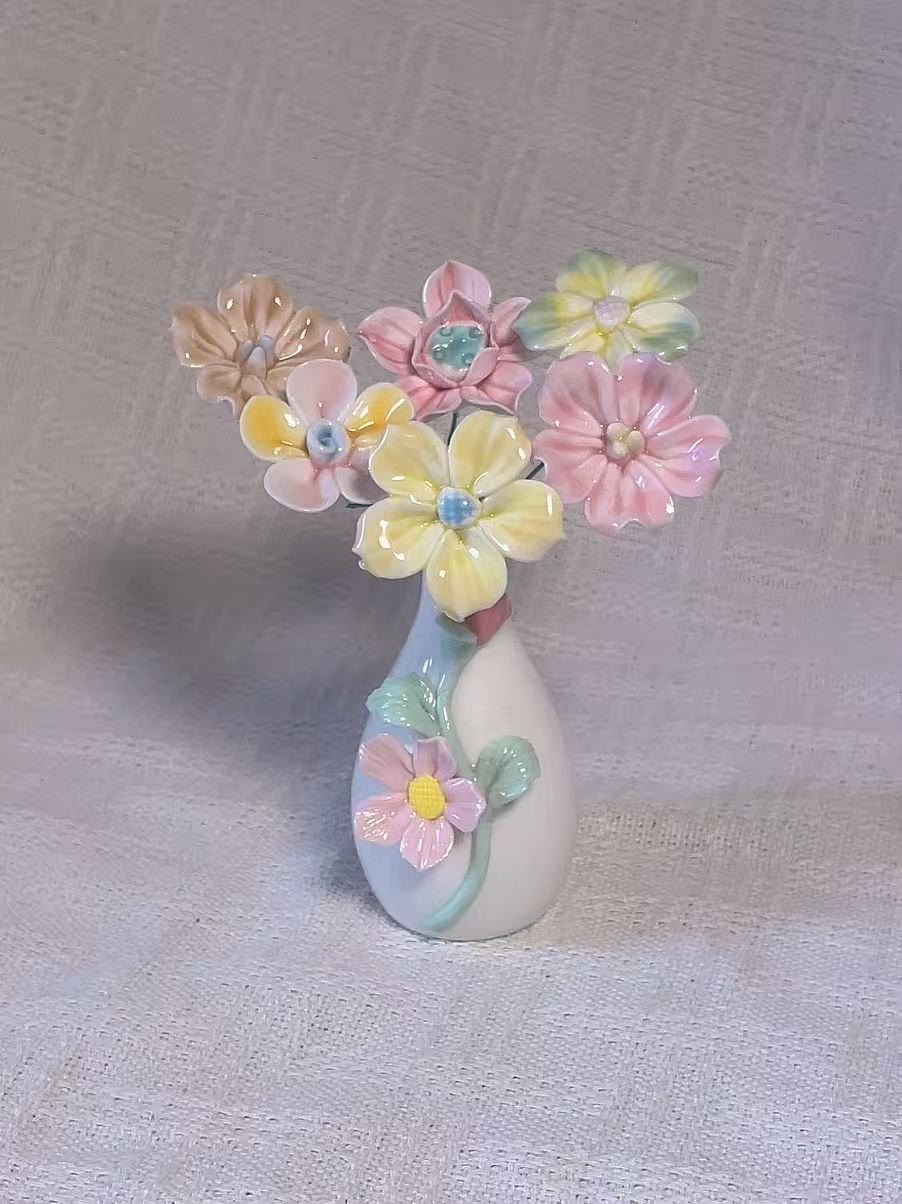 Jingdezhen Handcrafted Pastel Ceramic Flower Vase Set