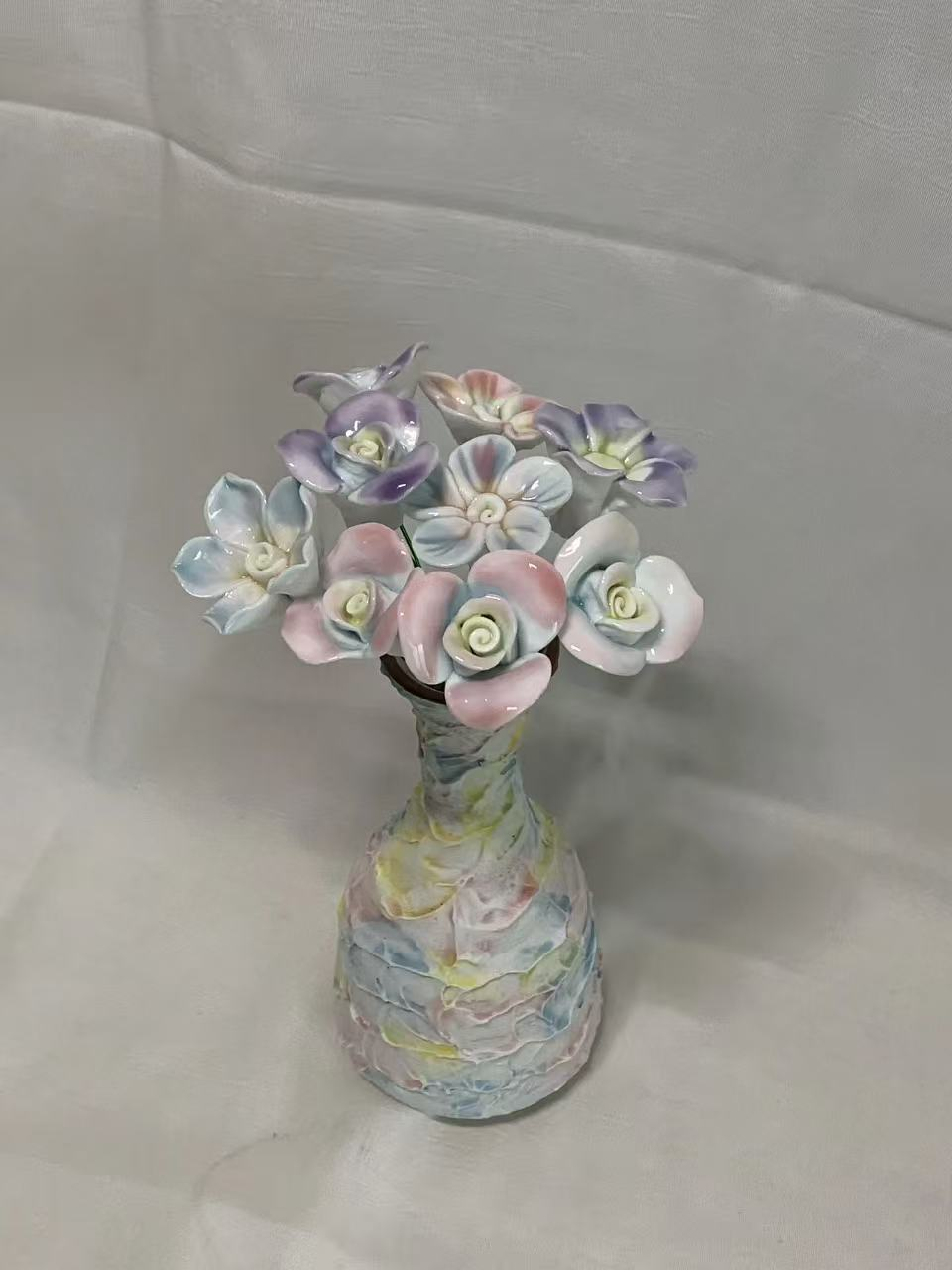Jingdezhen Handcrafted Pastel Ceramic Flower Vase Set
